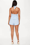 Load image into Gallery viewer, Striped Halter Top and Short Set in Blue/Combo